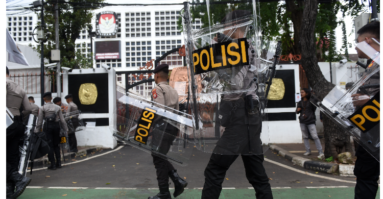 Jalan Depan Kantor KPU Ditutup Sehubungan dengan Antisipasi Pengumuman Pemenang Pilpres 2024