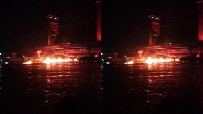 Perahu Jukung Terbakar di Sungai Musi, Satu Orang Tewas dalam Kecelakaan