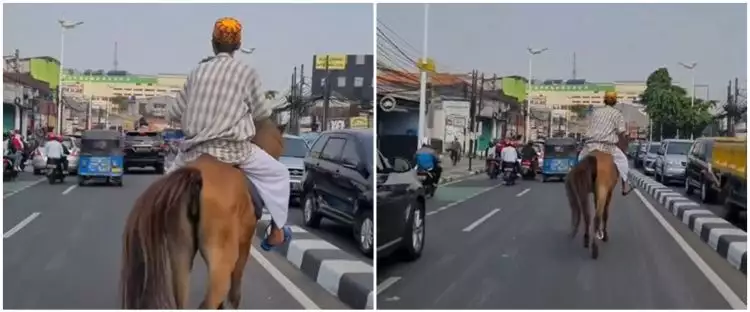 Heboh Pengendara di Samarinda Seberang, Kuda Lepas Masuk Jalan Raya dan Videonya Viral