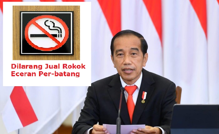 Jokowi Tegaskan Larangan Penjualan Rokok Eceran dan Online