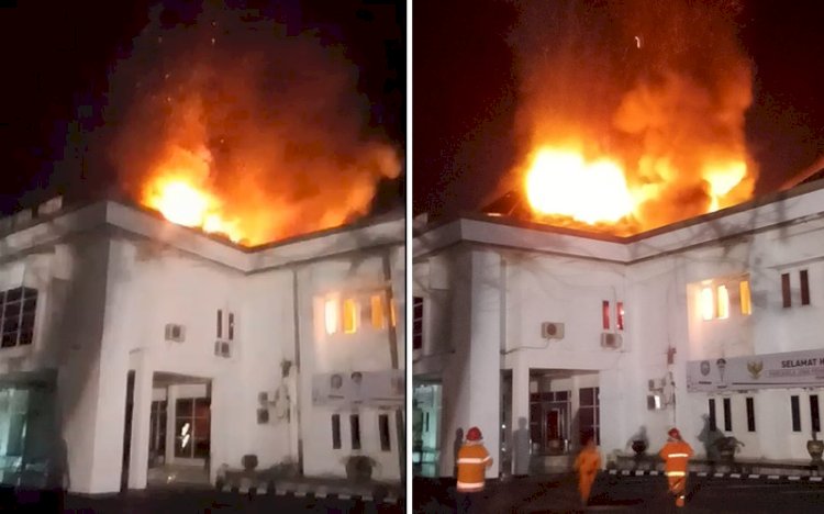 Kantor Pemkab OKU Sumsel Terbakar Hebat