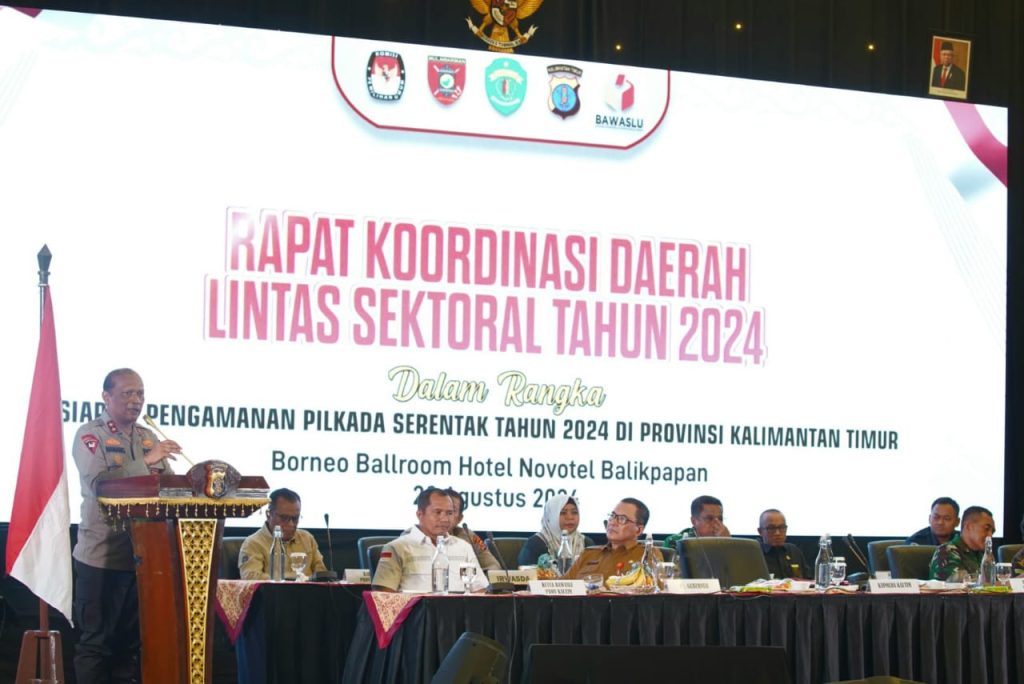 Bahas Pengamanan Pilkada Serentak, Kapolda Kaltim Hadiri Rapat Koordinasi Lintas Sektoral Tahun 2024