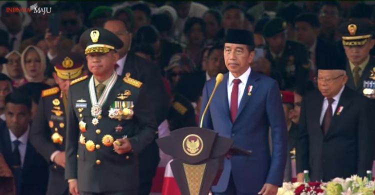 Pidato di Upacara HUT Ke-79 TNI, Jokowi Ucapkan Terima Kasih ke Prabowo