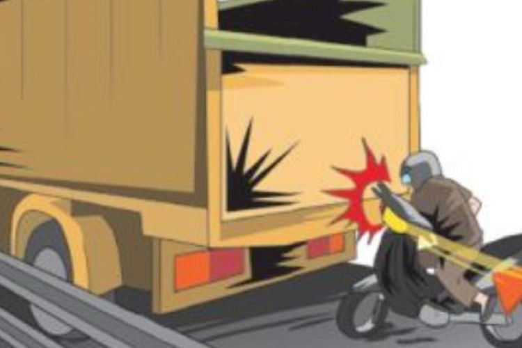 Motor Tabrak Truk Parkir di Transyogi, Pengendara Luka Ringan