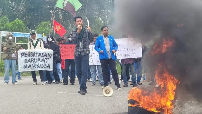 Demo Mahasiswa Usut Oknum Polisi Pengedar Narkoba