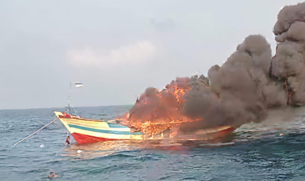 KM Kramat Jati Terbakar, Satu ABK Hilang