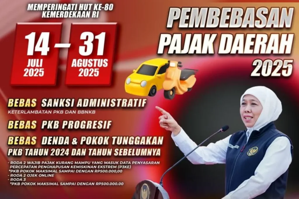 Pemprov Jatim Luncurkan Pemutihan Pajak Hingga 31 Agustus 2025