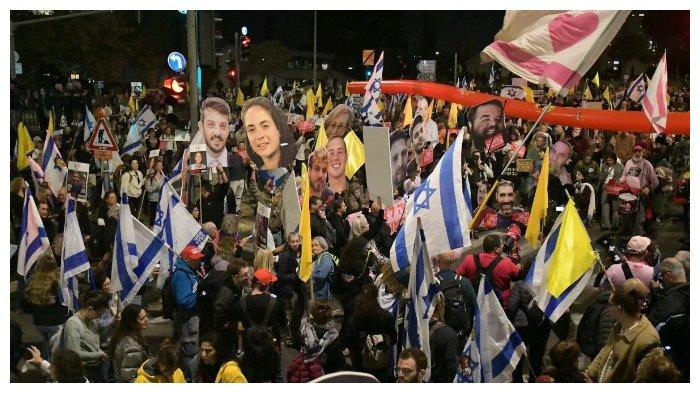Ribuan Warga Israel Desak Netanyahu Akhiri Perang Gaza