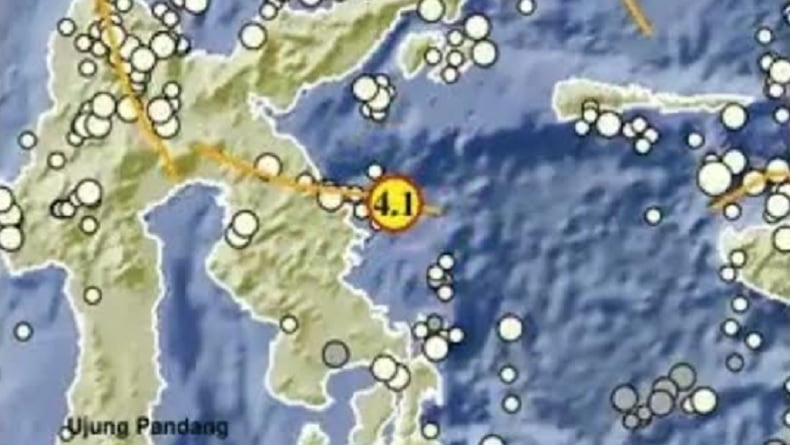 Guncangan Gempa M4,1 Terjadi di Sulawesi, Kedalaman 10 Km