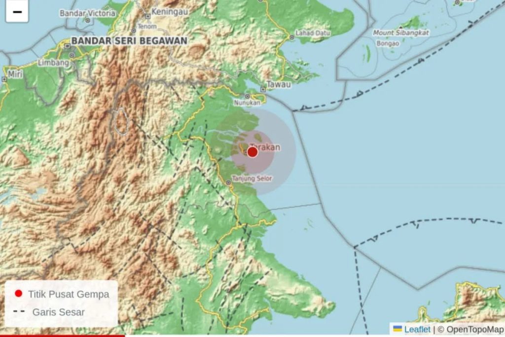 Gempa Dangkal M 2,8 Guncang Tarakan, Warga Rasakan Getaran Ringan