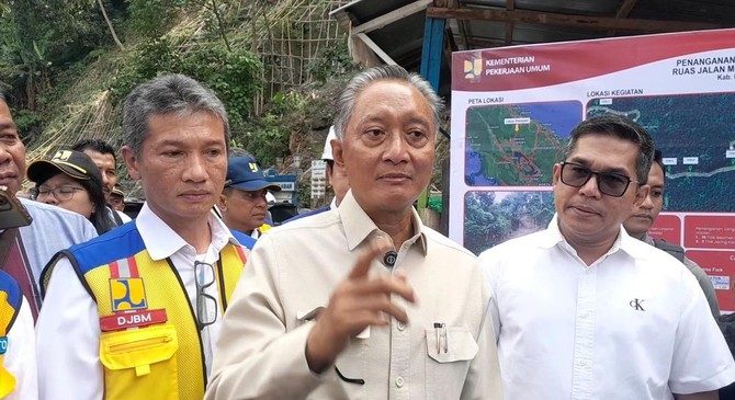 Menteri PU Tinjau Penanganan Longsor Medan–Berastagi, Progres Capai 74 Persen