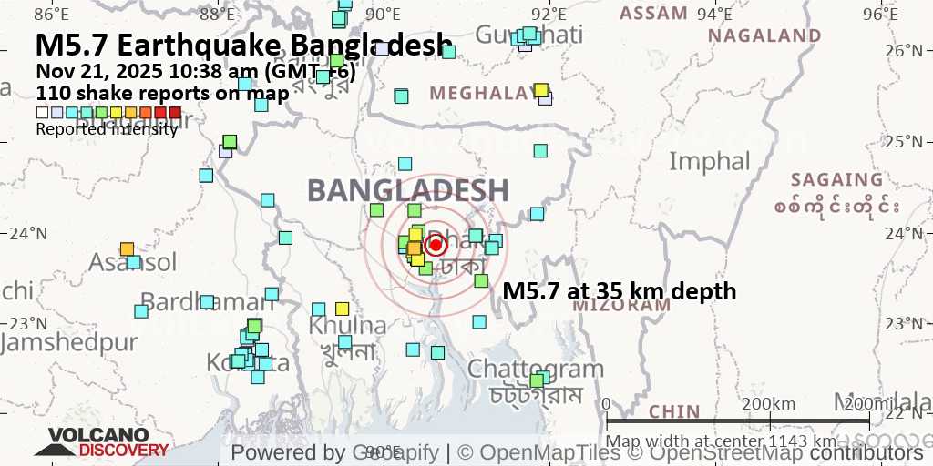 Gempa Magnitudo 5,5 Guncang Bangladesh, Warga Panik