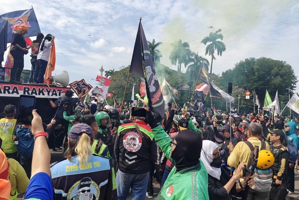 Demo Ojol Digelar di Patung Kuda, Polisi Siagakan 745 Personel