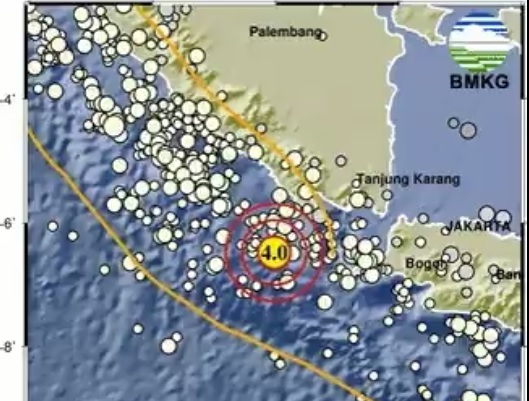 Gempa Magnitudo 4,0 Guncang Perairan Tanggamus