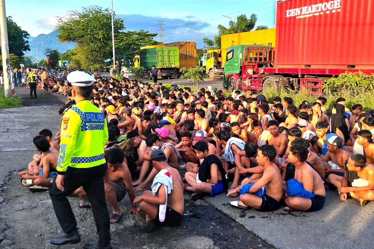 Polisi Amankan 200 Motor Balap Liar di Arteri Porong