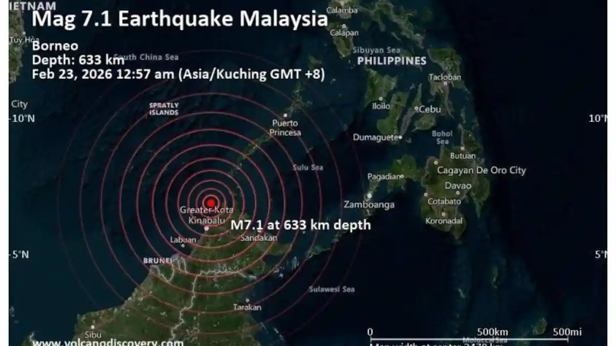 Gempa Magnitudo 7,1 Guncang Lepas Pantai Sabah