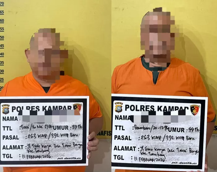 Kades dan Eks Sekdes Tarai Bangun Ditahan Terkait Kasus Pemalsuan Surat Tanah