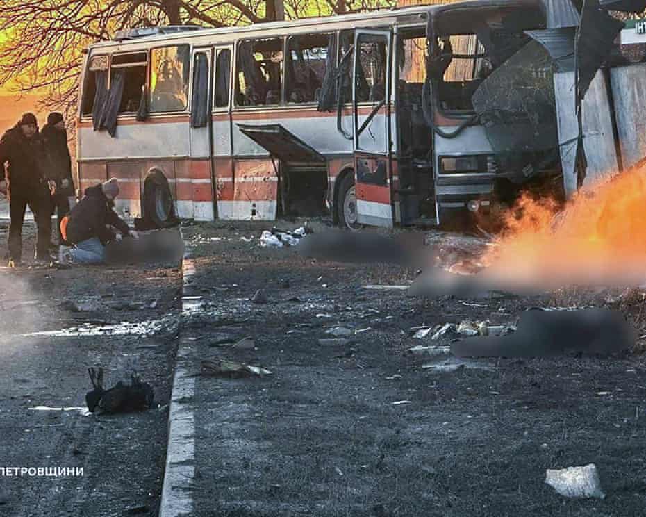 Drone Rusia Hantam Bus Pekerja Tambang Ukraina, 12 Orang Tewas