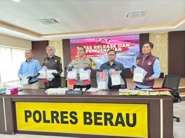 Polres Berau Gagalkan Penyelundupan Sabu 10 Kg ke Balikpapan