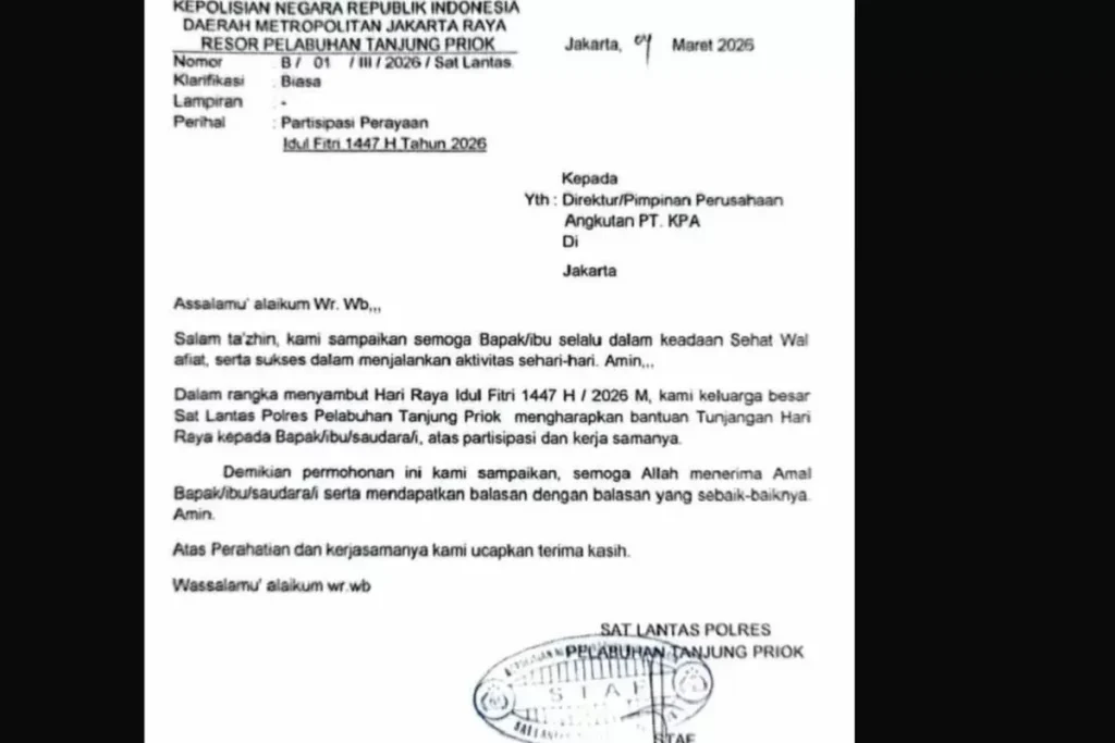 Polda Metro Jaya Selidiki Surat Permintaan THR Catut Polres Tanjung Priok