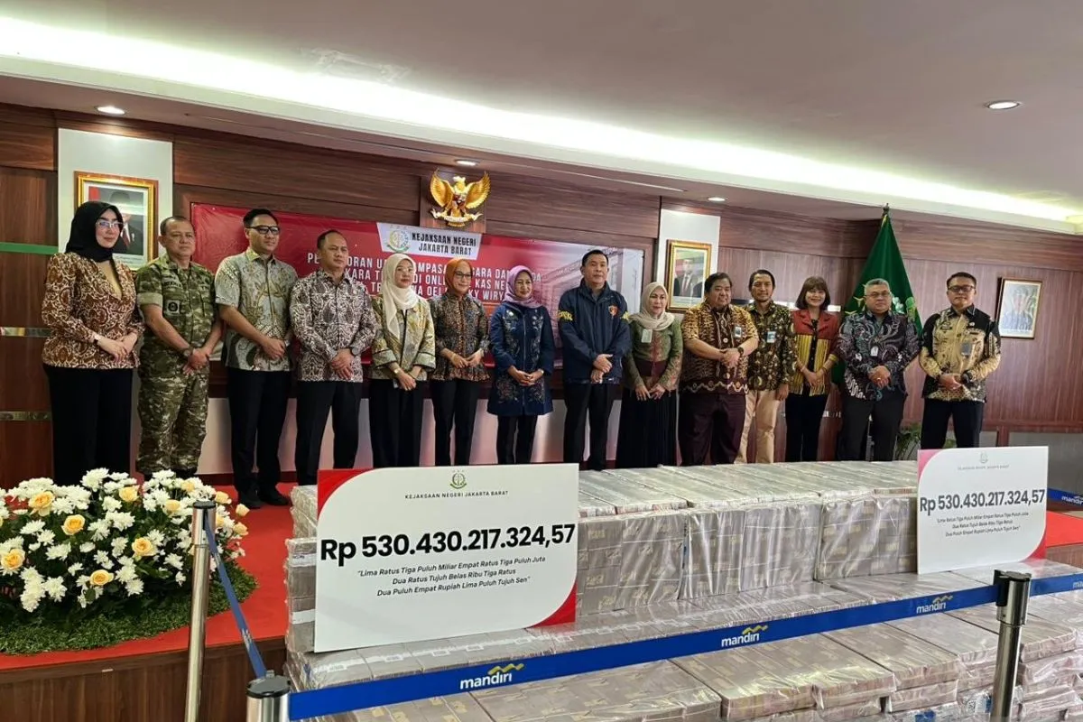 Kejari Jakbar Setor Rp530 Miliar Hasil TPPU Judi Online