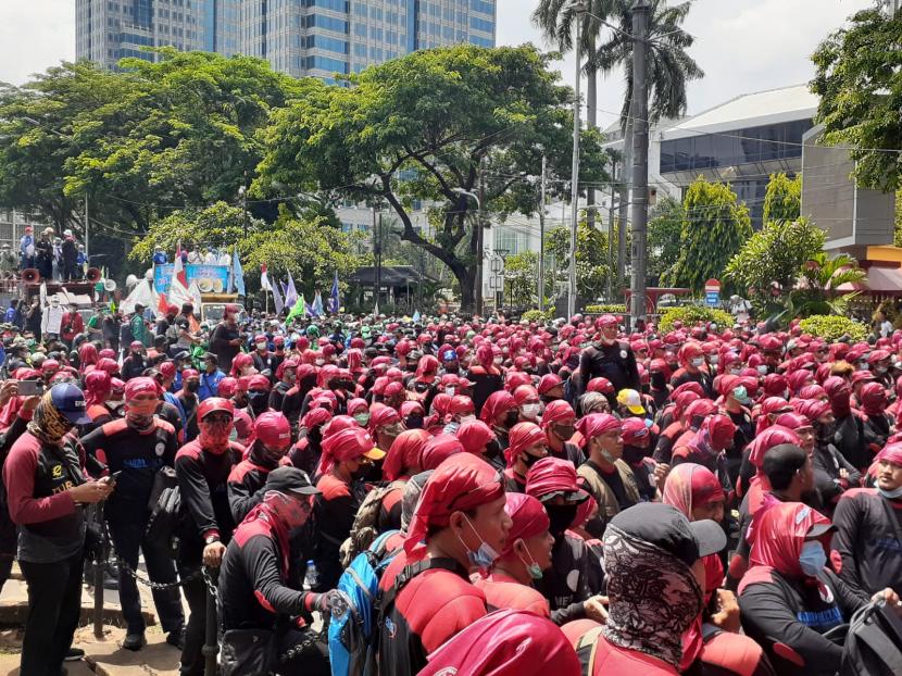 Demo Buruh di Gambir Hari Ini, 1.446 Polisi Disiagakan