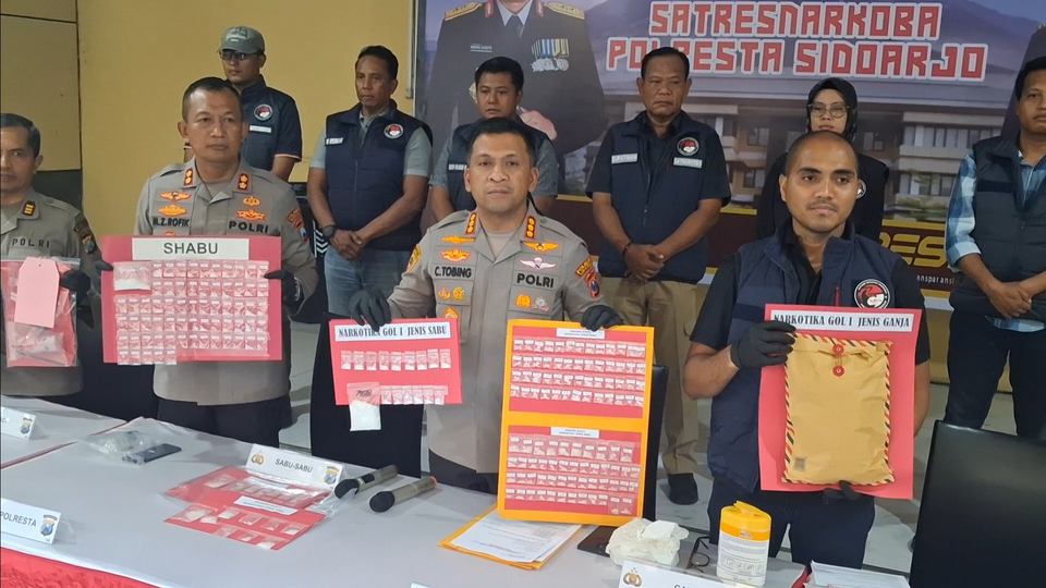 Polisi Bongkar 19 Kasus Narkoba di Sidoarjo, 25 Tersangka Ditangkap