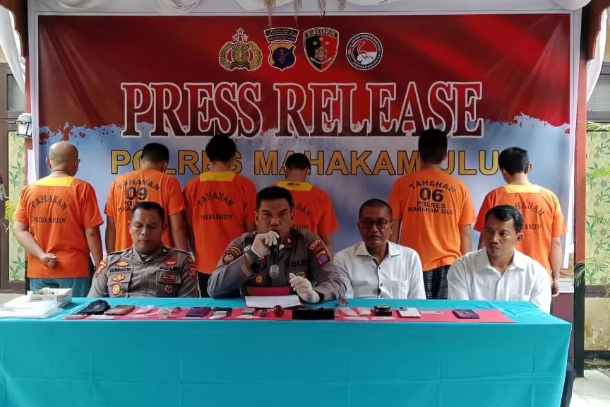 Polres Mahulu Bongkar Peredaran Sabu, 6 Pelaku Diciduk