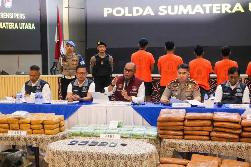 Tiga Kasus Narkoba Terungkap di Sumut, Ratusan Kilogram Barang Bukti Disita