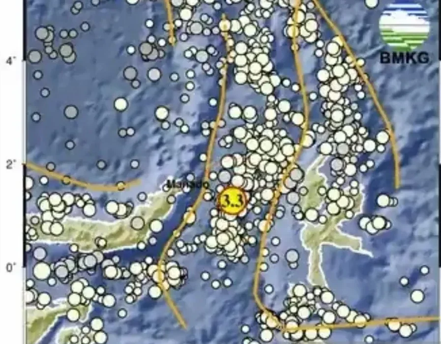 Gempa M 3,3 Guncang Bitung Dini Hari, Warga Diminta Tetap Tenang