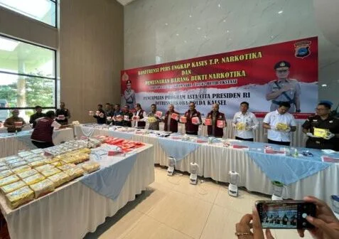 Polda Kalsel Gagalkan 43,8 Kg Sabu Jaringan Fredy Pratama