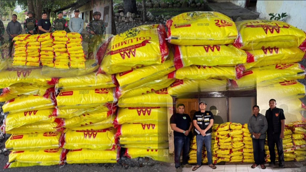 TNI Gagalkan Penyelundupan 940 Kg Beras dari Timor Leste di Belu