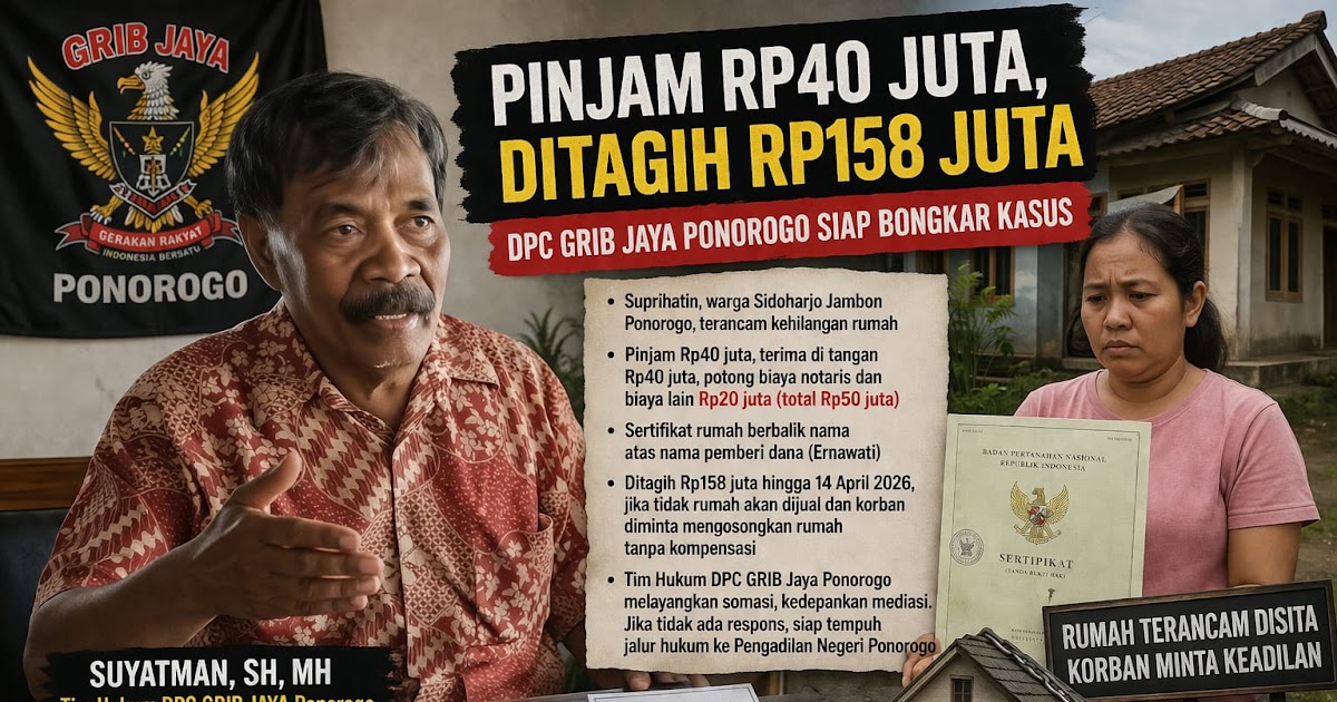 LBH Grib Jaya Siapkan Somasi Kasus Dugaan Pinjaman Berkedok Jual Rumah