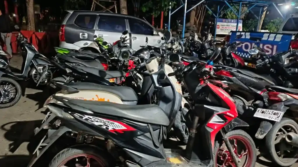 Polisi Sita 19 Motor Balap Liar di Samarinda, Puluhan Remaja Terjaring