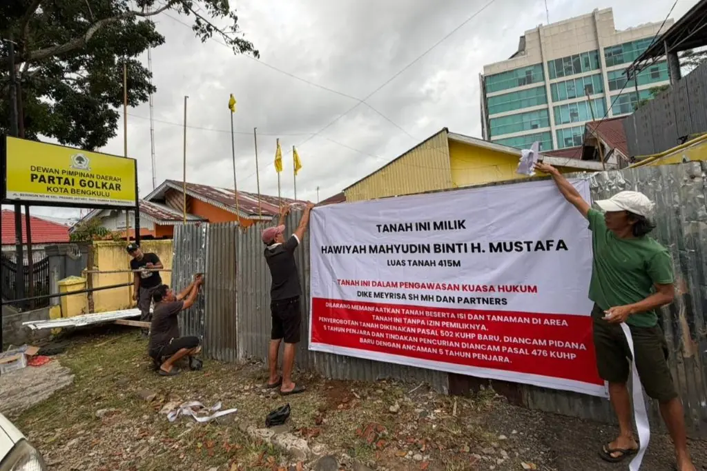 Kantor Golkar Kota Bengkulu Disomasi, Ahli Waris Minta Lahan Dikosongkan