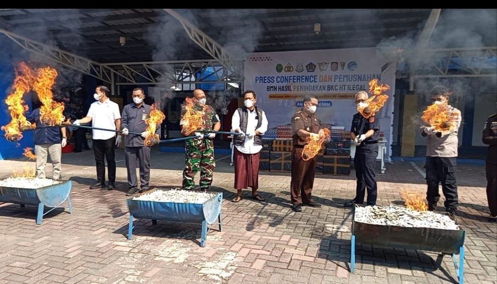 4,6 Juta Batang Rokok Ilegal Dimusnahkan, Negara Selamatkan Rp4,2 Miliar