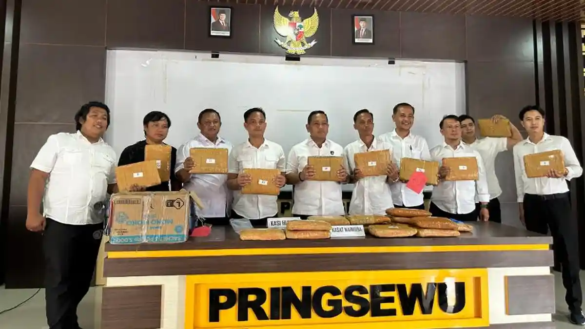 Polres Pringsewu Gagalkan Peredaran 24 Kg Ganja, Kurir Ditangkap