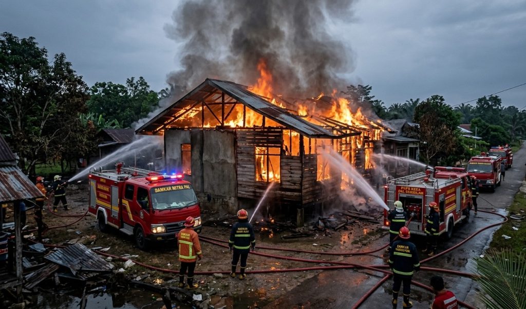 Rumah Kosong di Kubu Raya Ludes Terbakar, Diduga Akibat Korsleting Listrik