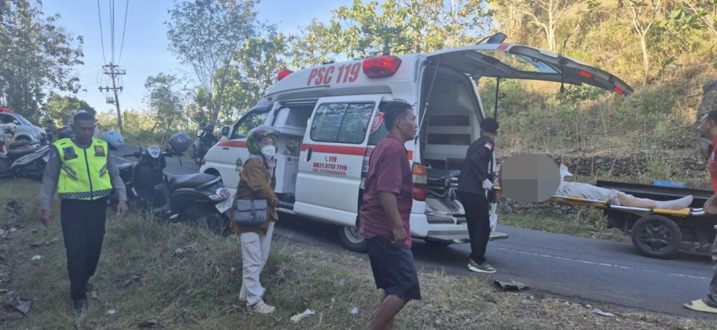 Tabrakan Dua Motor di Jalur Baron Gunungkidul, Tiga Orang Terluka