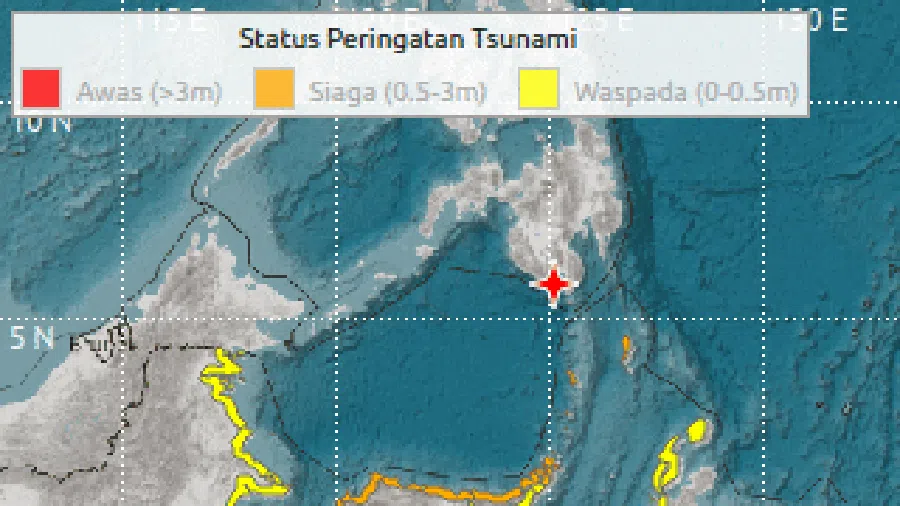 Tsunami Kecil Terdeteksi di Tiga Wilayah Indonesia Usai Gempa M 7,7 Filipina