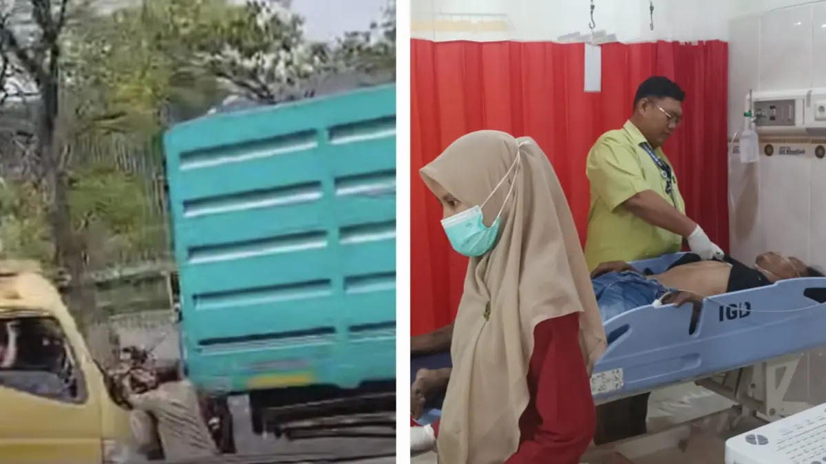 Dua Truk Bertabrakan di Jalur Perak, Kernet Jalani Perawatan
